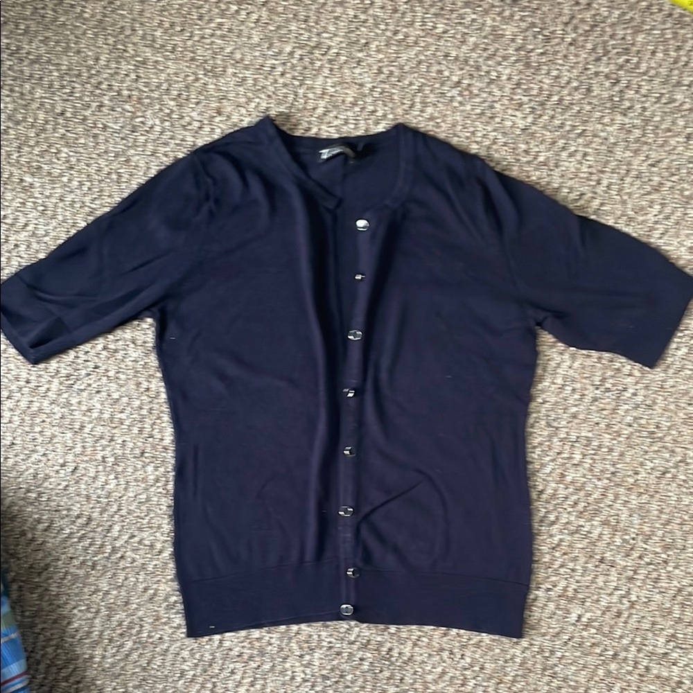 Navy blue Cardigan 3/4 or 1/2 sleeve New York and company M